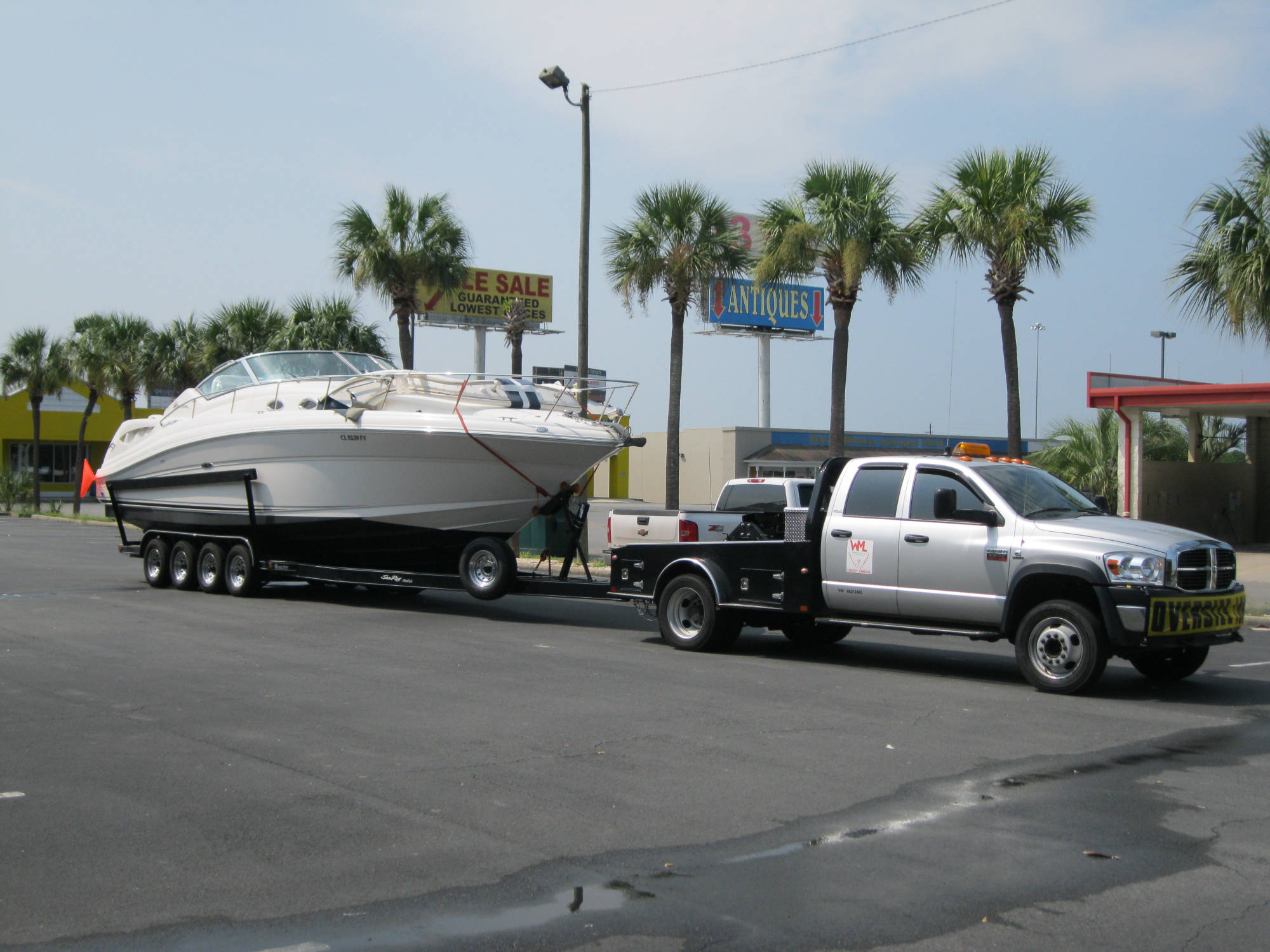 boat on trailer transport